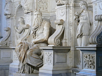 Mojžíš, rohatý, socha, městě San pietro in vincoli, Řím, Michelangelo, hrobka