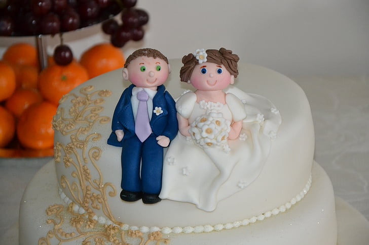 dort, Svatba, sladký kus, počet, nevěsta, ženich