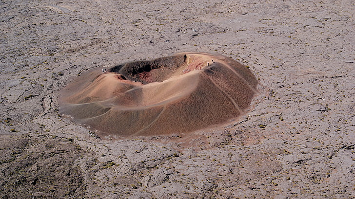 volcano, crater, reunion island, road, piton of the furnace, desert, sand