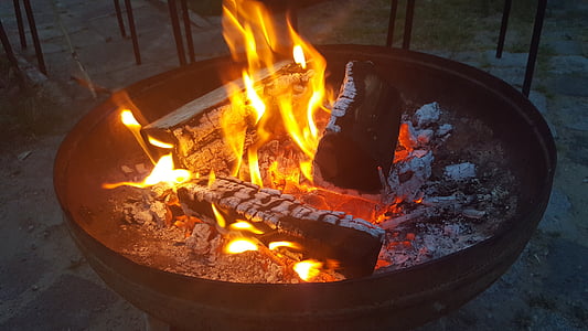 fire, campfire, burn, wood, flame, lighting, barbecue