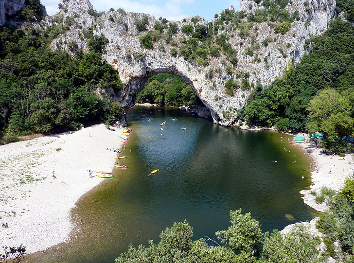 Ardèche, Франция, Река, ущелье Ардеш, пейзаж, Природа