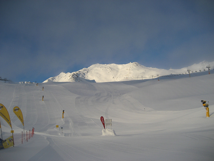 Sölden, Zimní, Zimní sporty, snowboard, lyže, Hora, alpské