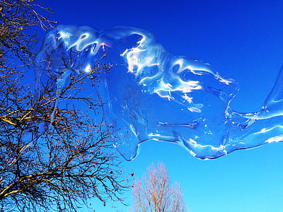 soap bubble, huge, colorful, large, wabbelig, iridescent, soapy water