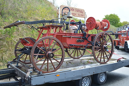 truk api tua, Löschzug, api, Truk pemadam kebakaran, retro, oldtimer, kendaraan lama