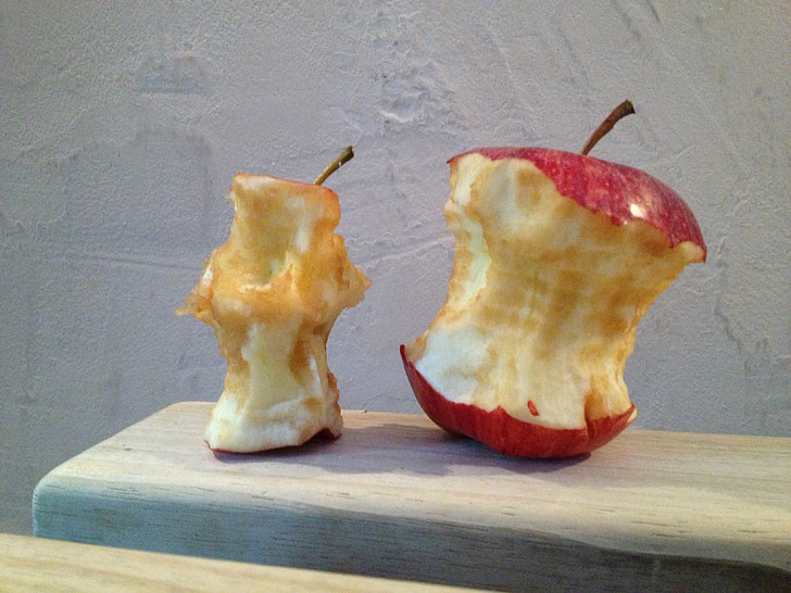 Jablko, žvýkání, jedl, ohryzek, organický odpad, iPhone 6