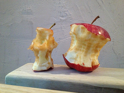 アップル, を噛む, 食べられる, リンゴの芯, 有機性廃棄物, iphone 6