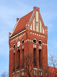 Église de Salvator, Bydgoszcz, tour, Pologne, extérieur, bâtiment, architecture