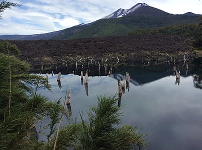 volcà, Laguna verde, Araucanía, Sud, Xile