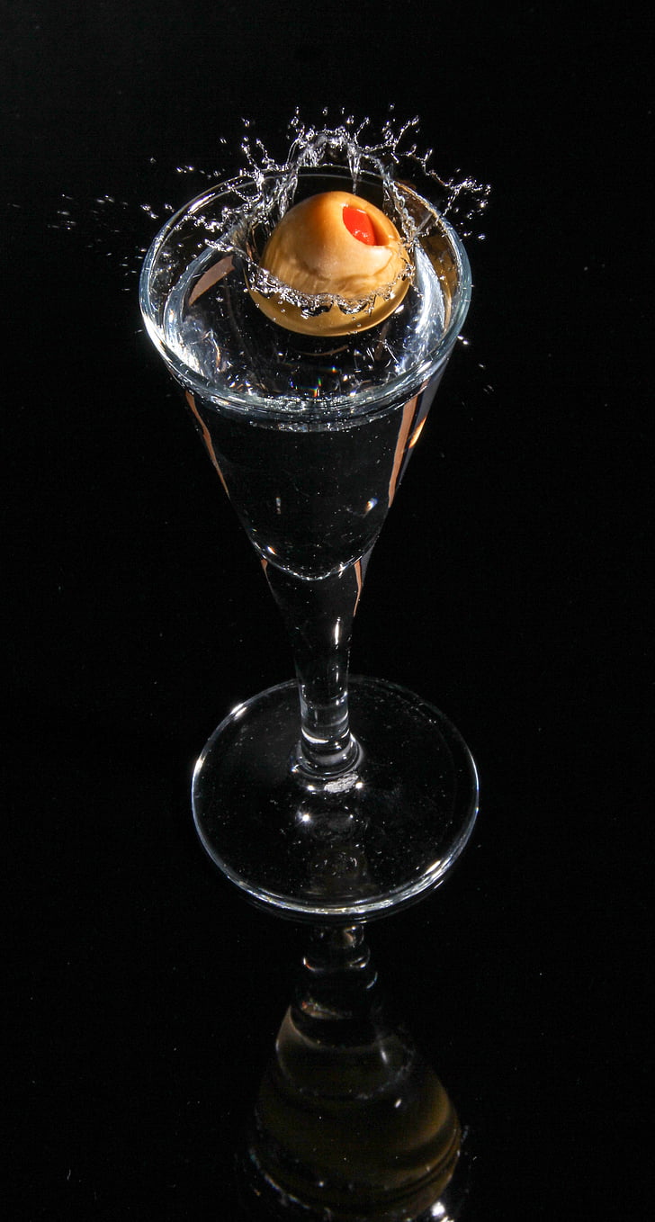 cocktail, water, inject, brandy, olive, immersion, fountain