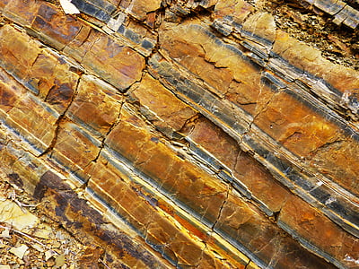 rock, layers, slate, wall, rocks, stones, brown
