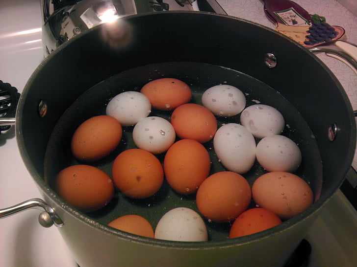 кипения, яйца, приготовление пищи, Завтрак, приготовления Пан, яйцо, Сковорода
