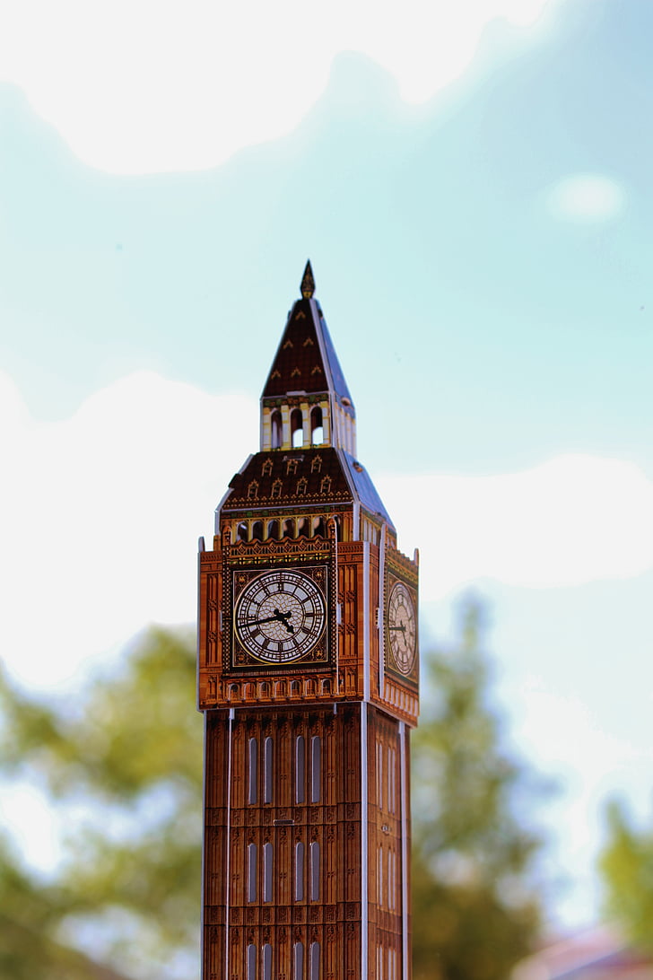 Big ben, Londyn, 3D puzzle, Wieża, zegar, Wielka Brytania