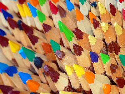 menggambarkan, pensil, coklat, warna-warni, berwarna pensil, Kantor, warna