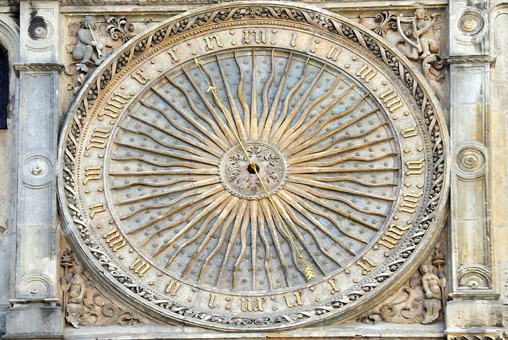 vytočit, hodiny, Katedrála, Chartres, Francie