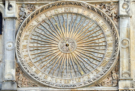 cadran, horloge, Cathédrale, Chartres, France