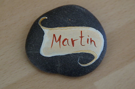 kamień, malowane, Nazwa, Martin, platzkärtchen, art deco, Dekoracja