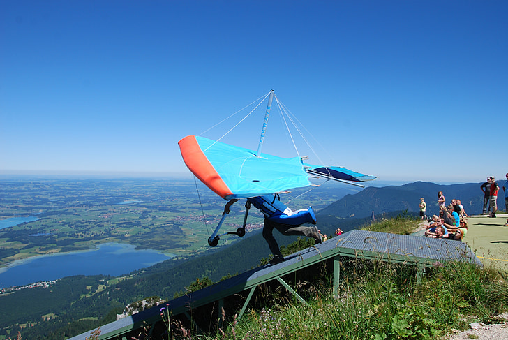 füssen, bavaria, hang glider, flying, space, germany