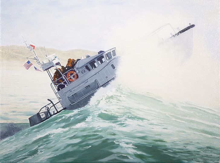 motor bot salvavides, navegar per, Guàrdia costanera, Mar, l'aigua, rescat, Nàutica