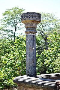 Pilar, batu, patung, Polonnaruwa, reruntuhan kuno, kuno, bersejarah