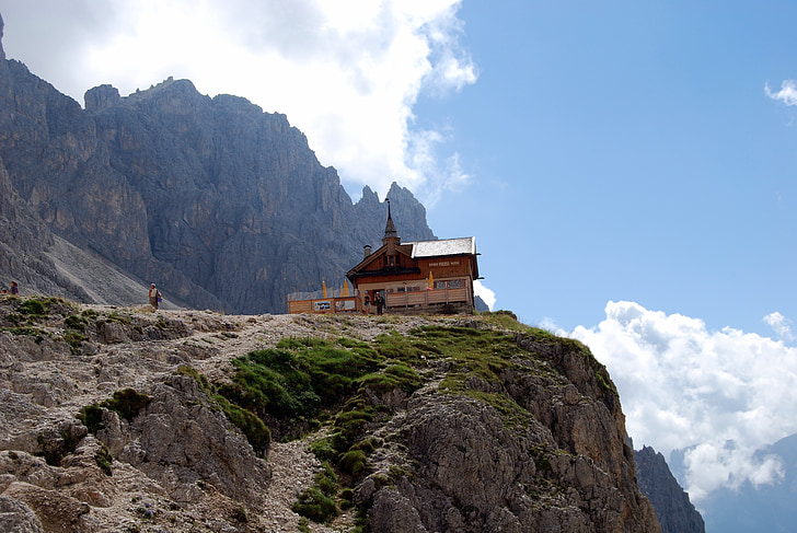 hory, Dolomity, Taliansko, Pešia turistika, Trekking, Vajolet, západka