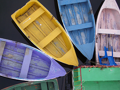 小船, 划艇, 木材, 湖, 和平, 颜色