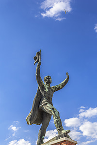 statuen, kommunistiske, kommunisme, monument, skulptur, historie, symbolet