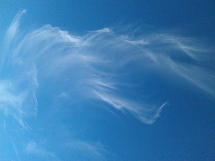 clouds, blue sky, angelic