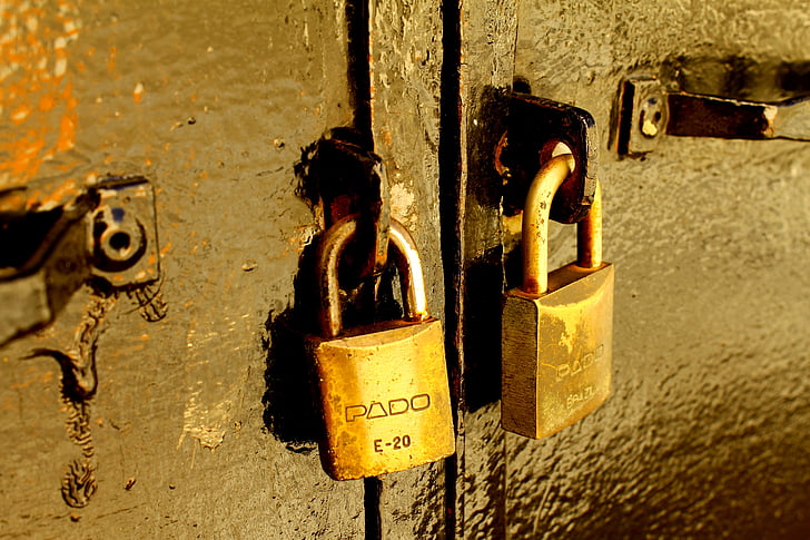 padlock, padlocks, closed, sealed, iron door, close