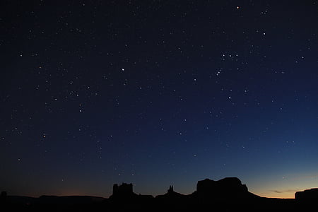 Star, sombre, nuit, constellation, silhouette, nature, paysage