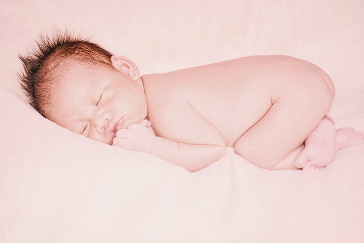 Babybetten, Neugeborenen, Baby boy, nackt, Ausschreibung, kleine, Schlaf