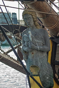 sailboat, boat, port, bow, port of sète, mermaid, nautical Vessel