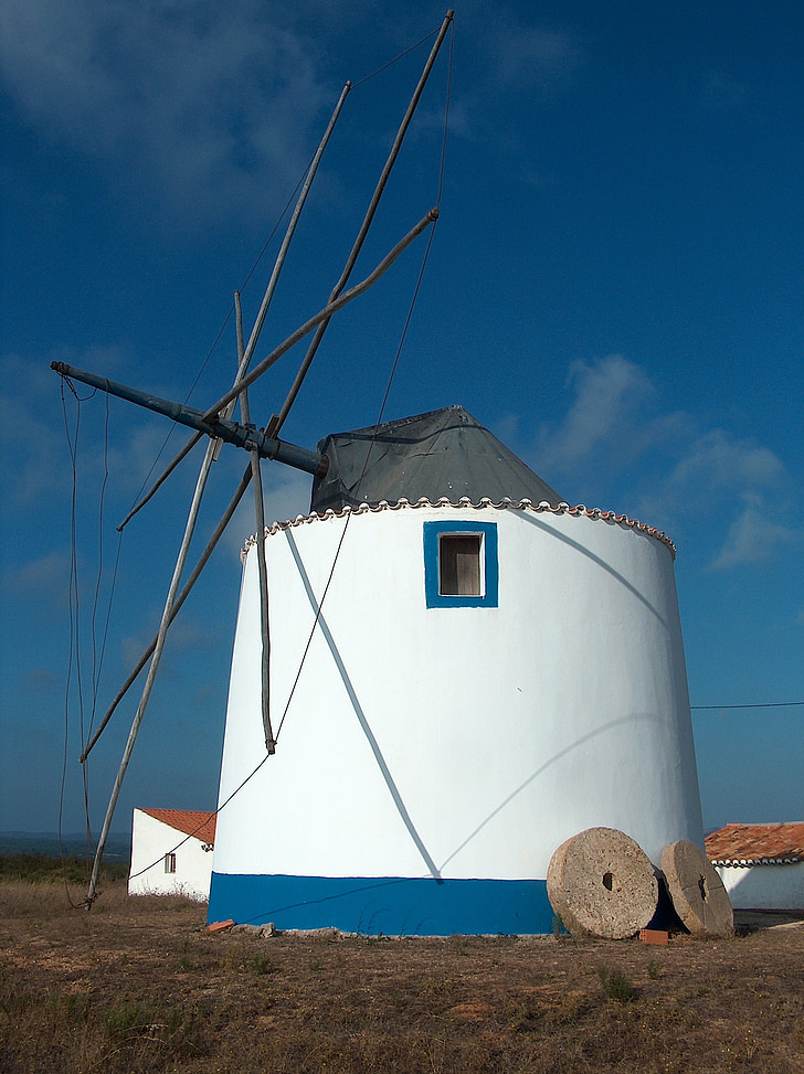 mill, portugal, holiday, wind, sky, pale