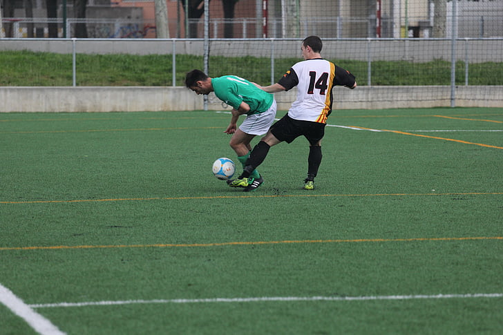 futbol, Partit, joc, pilota, Futbolistes, globus, cort