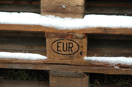 Euro-Pool-Bereich, Euro-Paletten, Angebot, Euro, Schnee