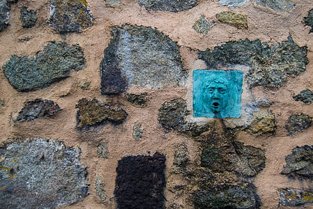 pared, piedra, roca, muro de piedra, rústico, románico