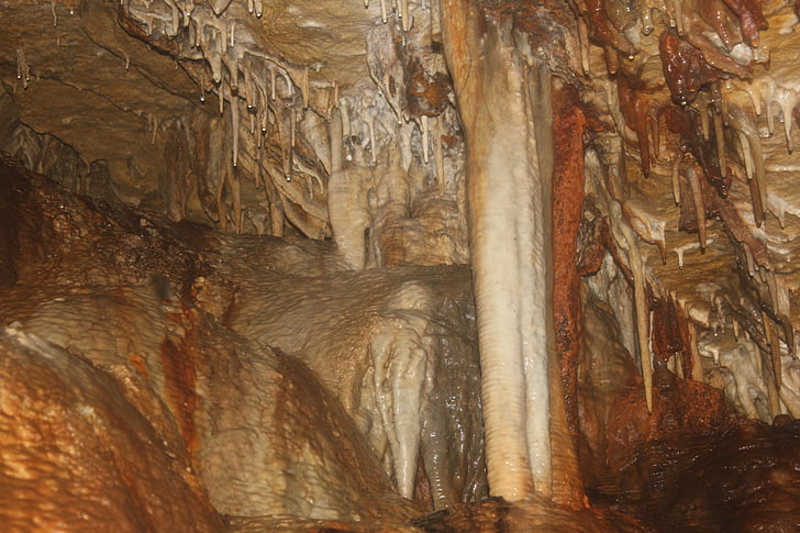 cave, cavern, columns, nature, stalactites, stalagmites