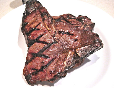 t-bone 牛排, 牛肉, 烧烤, 食品