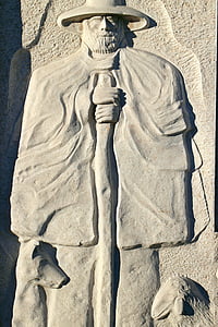 Рельєф, камінь, символ, вівчарка, Шефером, Кам'яна скульптура, Сен-christophorus