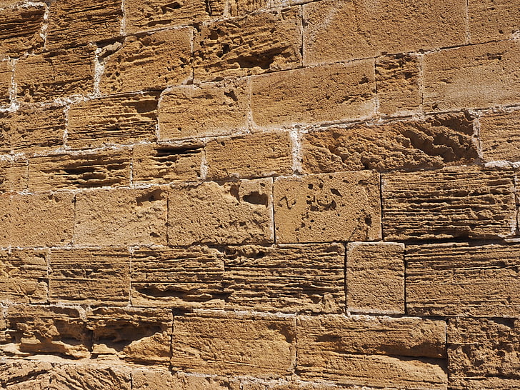 paret, bloc, sorra pedra, muralla de la ciutat, Maó, fons, paret - edifici tret