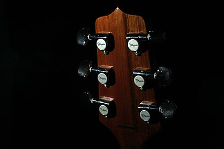 tuners, guitar, head stock, musical, instrument, music, sound