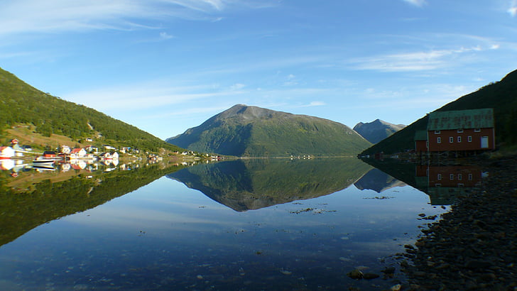 norway, fjord, water, mirroring, nature, mountain, lake