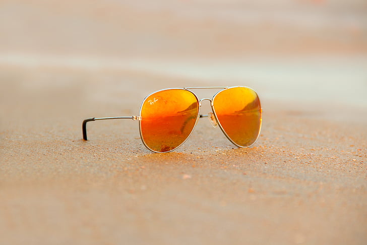orange, Ray, interdiction, aviateur, sungglasses, lunettes de soleil, lunettes de soleil