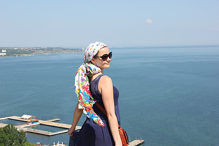 Крым, девочка, мне?, пляж, платье, шаль, путешествия