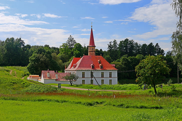 Priory palace, Gatchina, Ryssland, Strosa, naturen, landskap, Park
