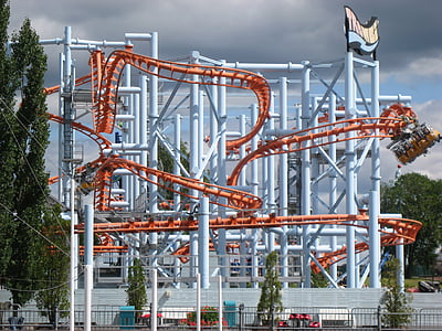 amusement park, Tampere, Särkänniemi, trombose, het apparaat, donkere wolken, de upside-down