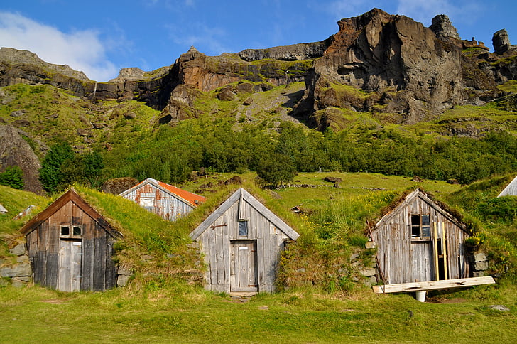 Island, Gamme, hjem, bygning