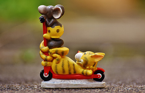 figures, mouse, cat, roller, funny, cute, fun