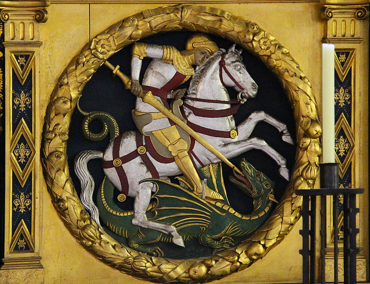 George e o dragão, mosaico, ícone de, Dragão, George, Santo, cristão