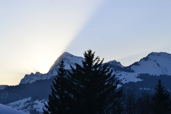 landscape, mountain, light