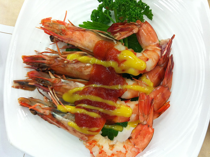 krevetės, krevečių tempura, jūros gėrybės, maisto, maisto gaminimas